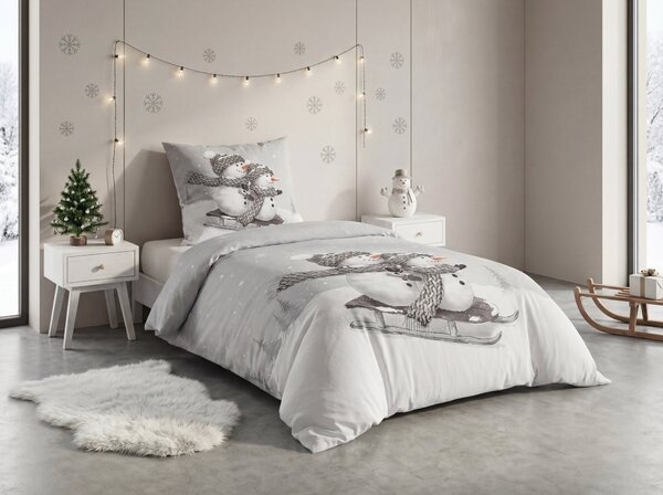 3D posteljina od Renforcé pamuka FROSTY siva, 100% pamuk Dimenzije posteljine: 80 x 80 cm | 135 x 200 cm