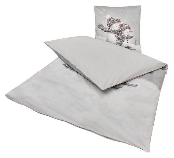 3D posteljina od Renforcé pamuka FROSTY siva, 100% pamuk Dimenzije posteljine: 80 x 80 cm | 135 x 200 cm