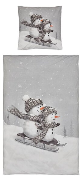 3D posteljina od Renforcé pamuka FROSTY siva, 100% pamuk Dimenzije posteljine: 80 x 80 cm | 135 x 200 cm