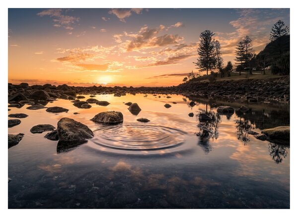 Slika - Zalazak sunca uz jezero (70x50 cm)