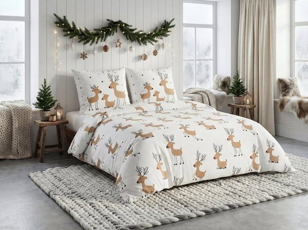 Posteljina od Renforcé pamuka TIMBA DEER bijela Dimenzije posteljine: 80 x 80 cm | 135 x 200 cm