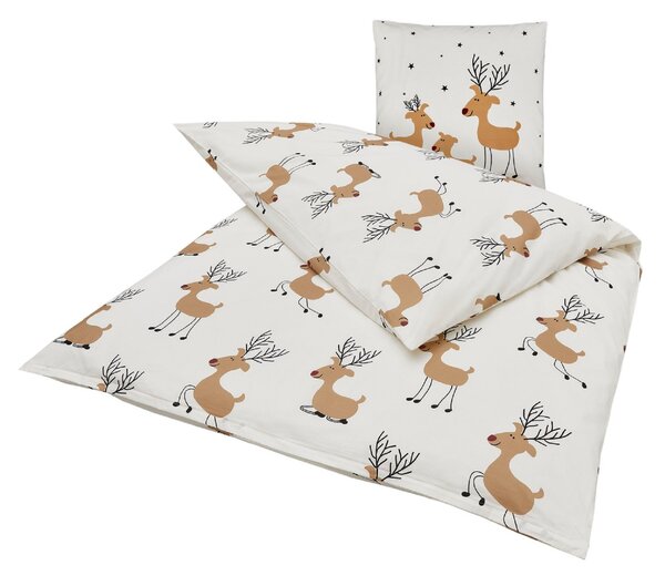 Posteljina od Renforcé pamuka TIMBA DEER bijela Dimenzije posteljine: 80 x 80 cm | 135 x 200 cm