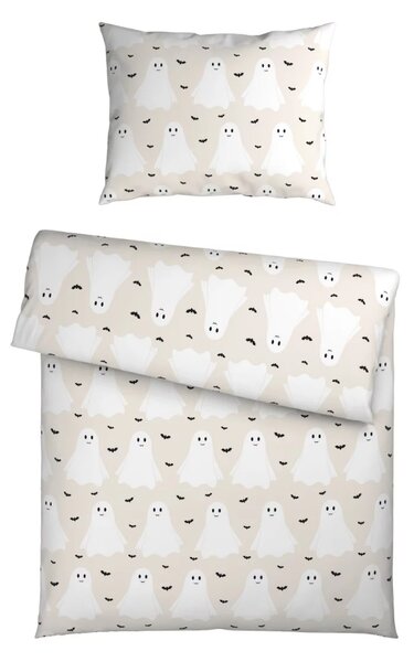 Dječja posteljina od Renforcé pamuka GHOSTIE bež Dimenzije posteljine: 80 x 80 cm | 135 x 200 cm