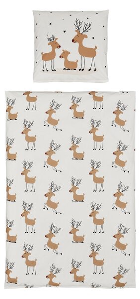 Posteljina od Renforcé pamuka TIMBA DEER bijela Dimenzije posteljine: 80 x 80 cm | 135 x 200 cm