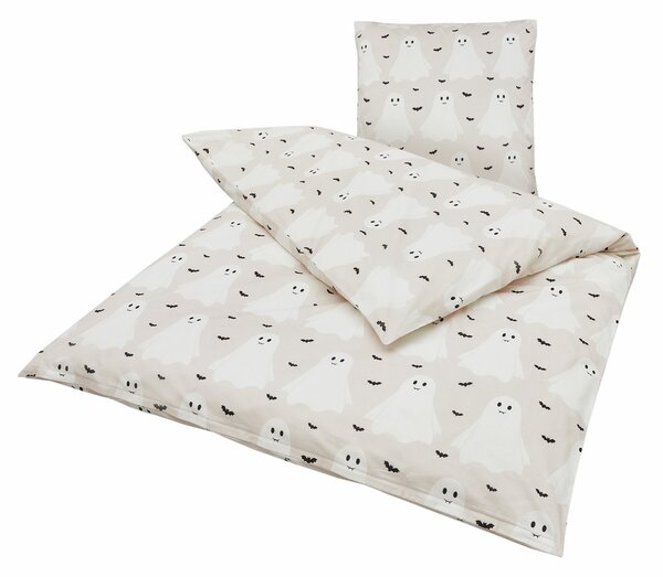 Dječja posteljina od Renforcé pamuka GHOSTIE bež Dimenzije posteljine: 80 x 80 cm | 135 x 200 cm