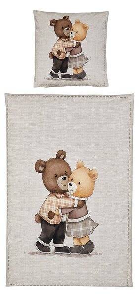 Dječja posteljina od Reneform pamuka TEDDY HENRY bež Dimenzije posteljine: 80 x 80 cm | 135 x 200 cm