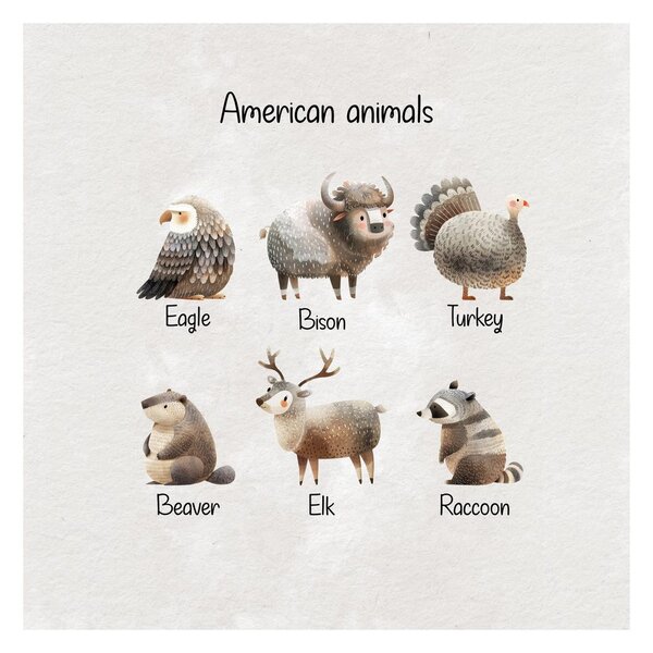 Slika ilustracija američkih životinja