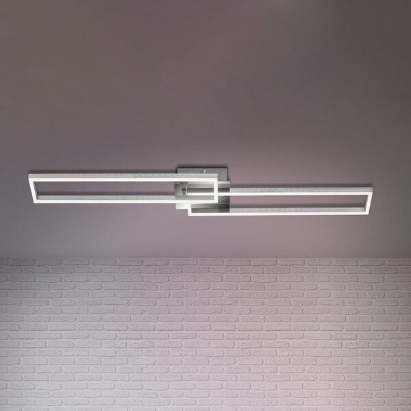 Briloner LED stropno svjetlo Okvir, daljinski upravljač, krom, prigušiva, Sivo, Dnevni boravak/blagovaonica, Metal