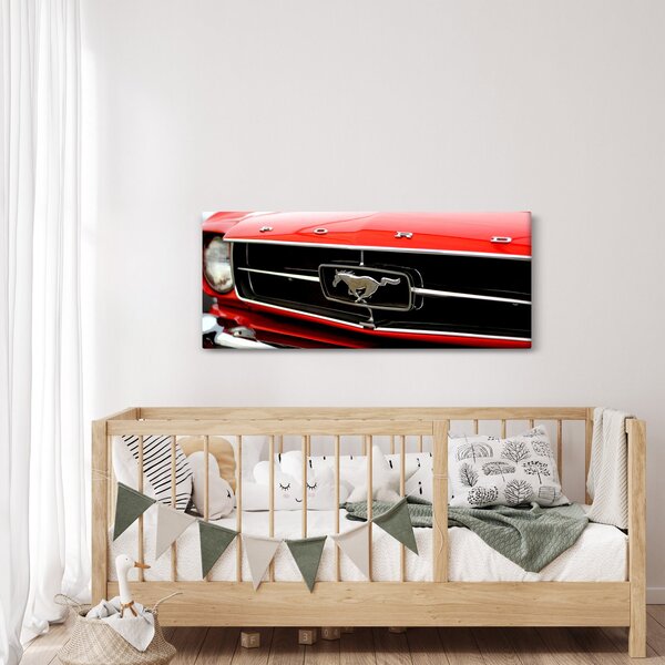 Slika - Detalj crvenog automobila (120x50 cm)