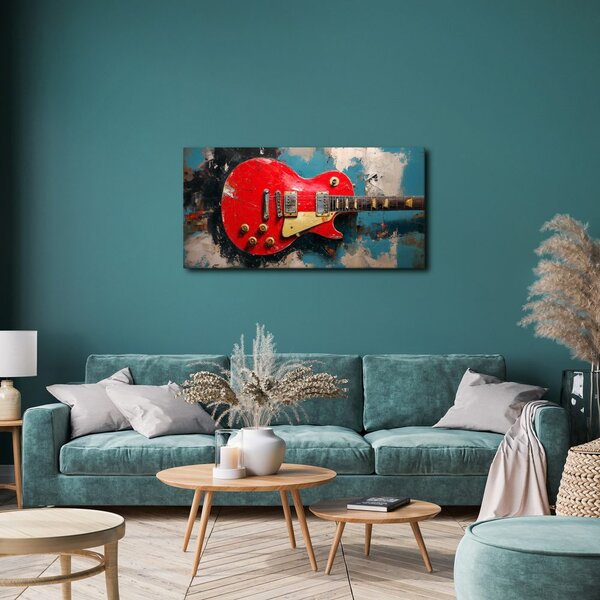 Slika električna gitara u crvenoj