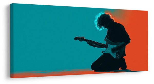 Slika gitarist u šarenom svjetlu
