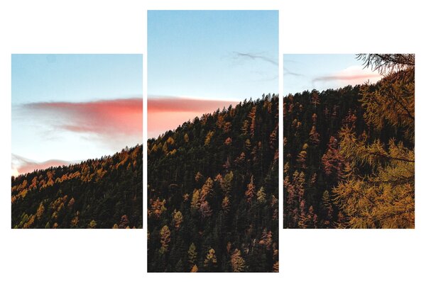 Slika crvenih oblaka iznad brda (90x60 cm)