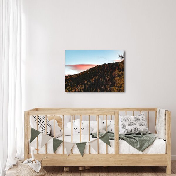 Slika crvenih oblaka iznad brda (70x50 cm)