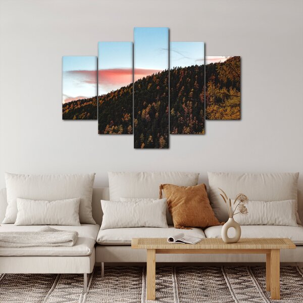 Slika crvenih oblaka iznad brda (150x105 cm)
