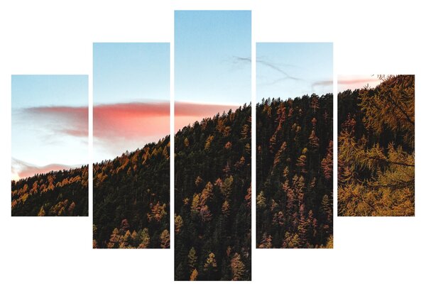 Slika crvenih oblaka iznad brda (150x105 cm)