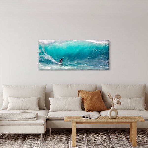 Slika surfera u valovima (120x50 cm)