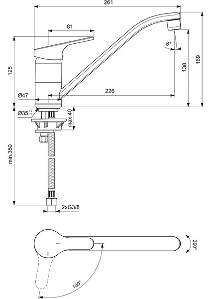 Slavina za sudoper IDEAL STANDARD CERAFIT ZA SUDOPER (BC133AA)