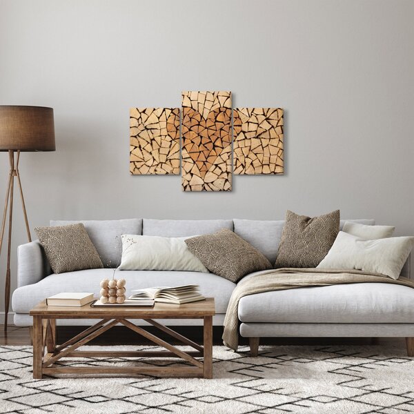 Slika - Srce od drveta (90x60 cm)