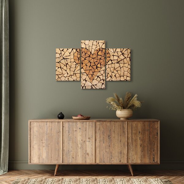 Slika - Srce od drveta (90x60 cm)