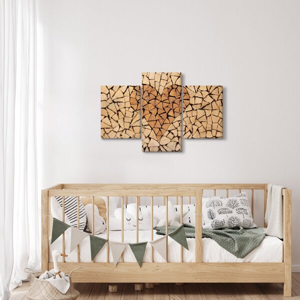 Slika - Srce od drveta (90x60 cm)