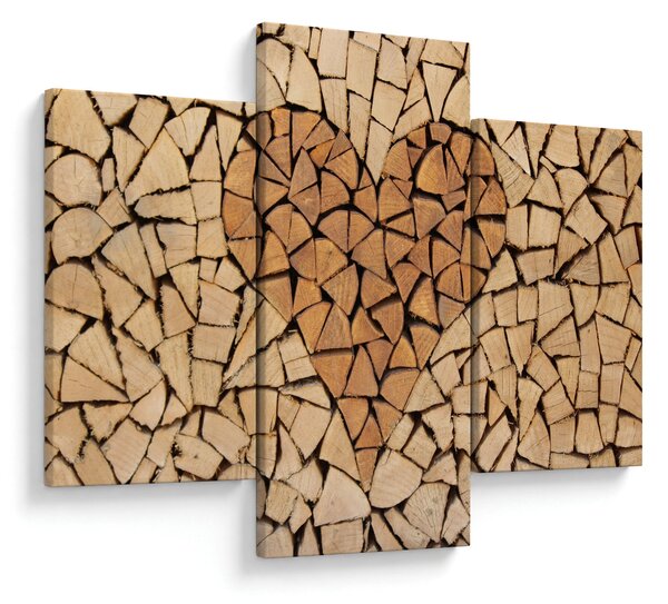 Slika - Srce od drveta (90x60 cm)