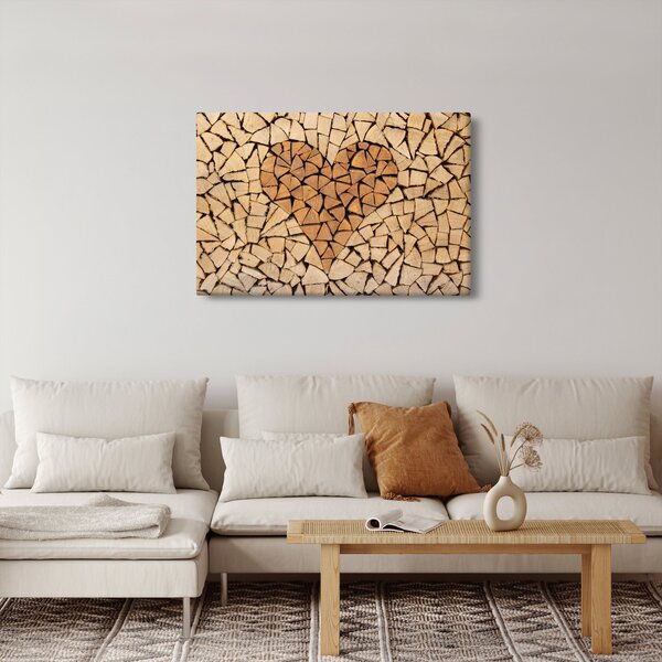 Slika - Srce od drveta (90x60 cm)