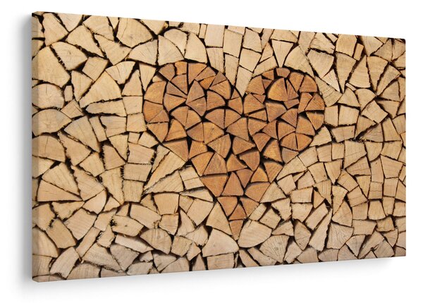 Slika - Srce od drveta (90x60 cm)