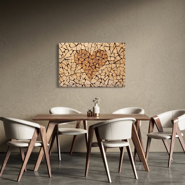 Slika - Srce od drveta (90x60 cm)