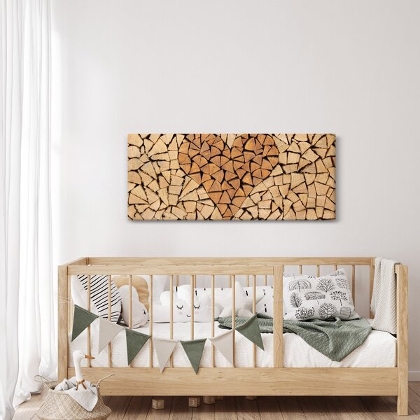 Slika - Srce od drveta (120x50 cm)