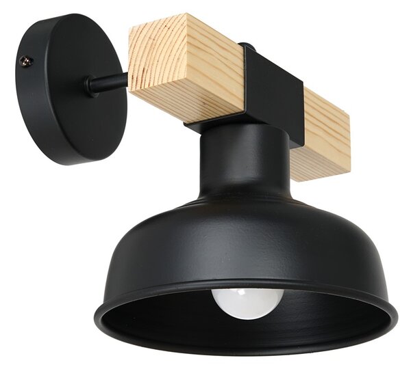 FARO BLACK/NATURAL WOOD zidna svjetiljka 1xE27 60W