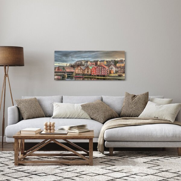 Slika - Kuće uz rijeku (120x50 cm)