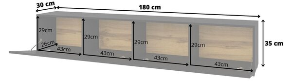 TV stolić/ormarić Avernic tip 40 (onyx crna + hrast wotan)
