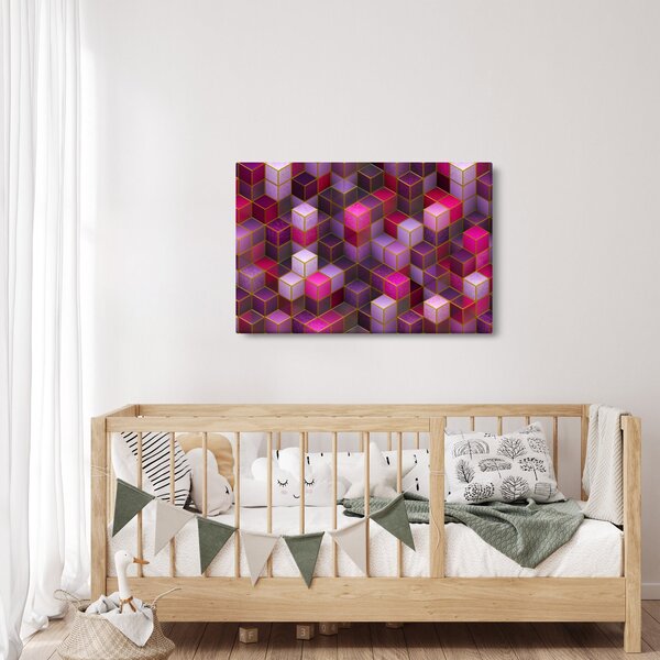 Slika ljubičastih kockica (90x60 cm)