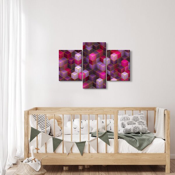 Slika ljubičastih kockica (90x60 cm)