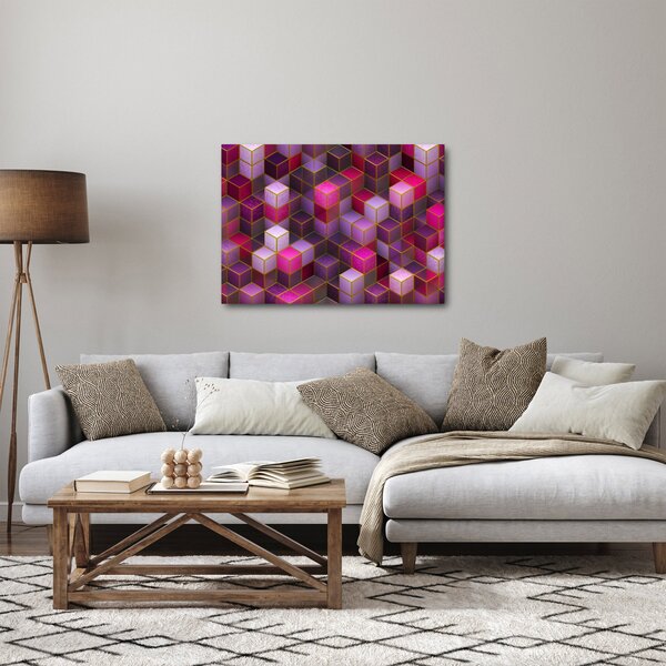 Slika ljubičastih kockica (70x50 cm)