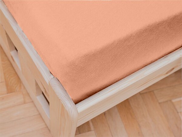 Jersey plahta za dječiji krevetic marelica 70 x 140 cm