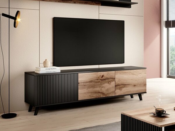 TV stol Houston E103Wotan hrast, Crna, 180x52x40cm