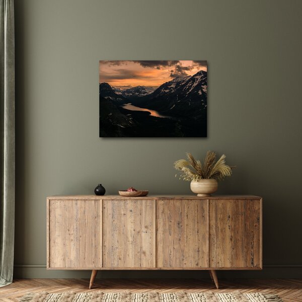 Slika jezera između planina (70x50 cm)