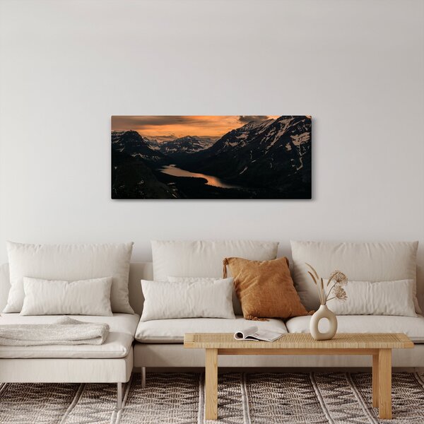 Slika jezera između planina (120x50 cm)