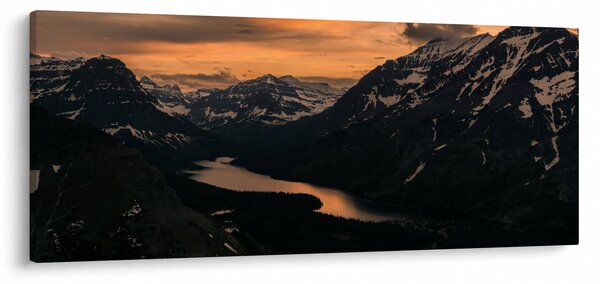 Slika jezera između planina (120x50 cm)