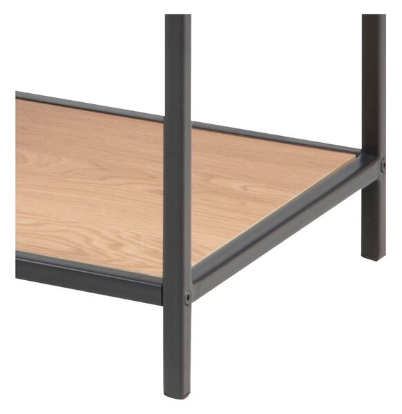 Crno-prirodna polica za knjige u dekoru hrasta 114x78 cm Seaford - Actona