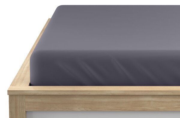 Rastezljiva plahta od mikrovlakana tamnosiva 90 x 200 cm