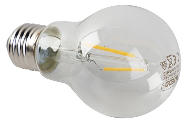 Set od 5 LED žarulja E27 A60 prozirne 2W 180lm 2700K