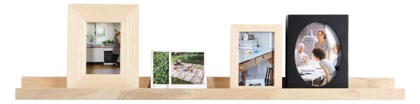 Polica za fotografije od punog hrasta u prirodnoj boji 100 cm Photoframe – vtwonen