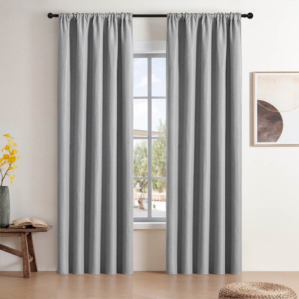 Zavjese u setu Blackout Canvas Light Grey (2 kom) 135x250