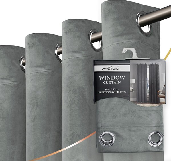 Zavjese u setu Holland Velvet Grey (2 kom) 140x260