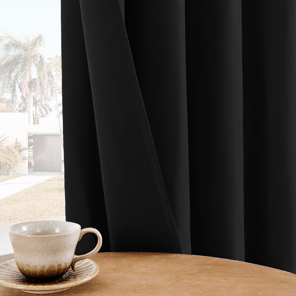 Zavjese u setu EFE MAT Black (2 kom) 135x260
