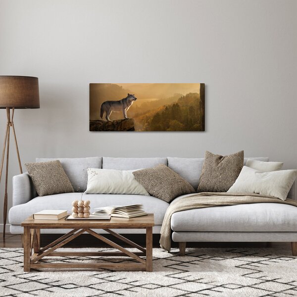 Slika vuka na stijeni (120x50 cm)