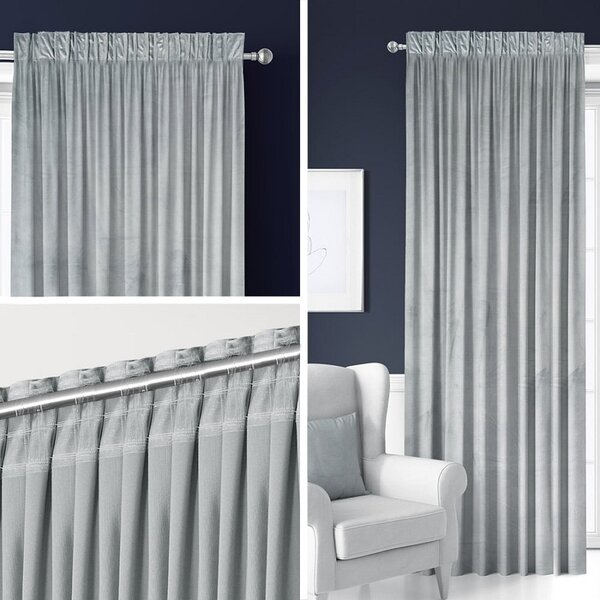 Zavjese u setu Holland Velvet Grey (2 kom) 140x250
