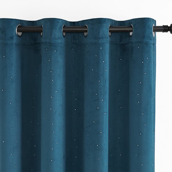 Zavjese u setu Holland Velvet Navy Crystal (2 kom) 140x260